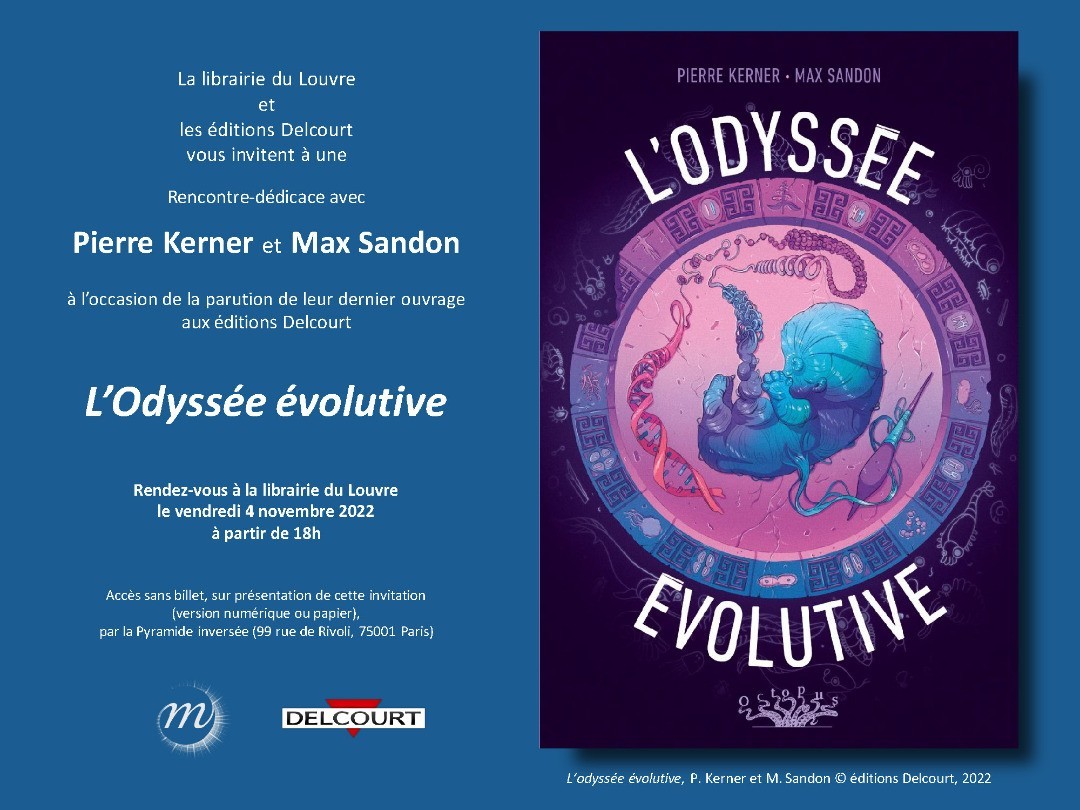 Dédicace "L'Odyssée évolutive" à la Librairie du Louvre le 4 Novembre