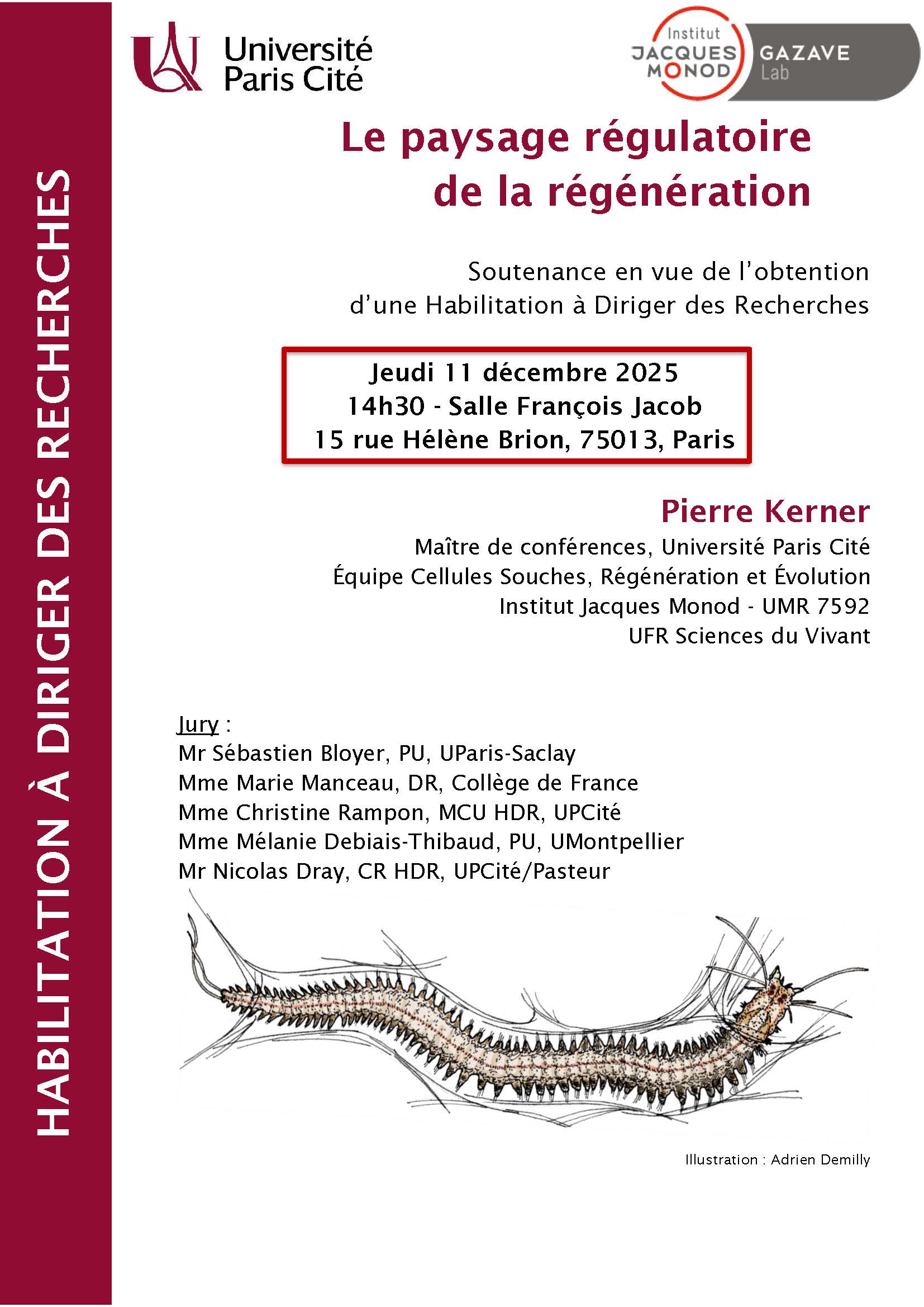 Affiche Soutenance d'HDR de Pierre Kerner