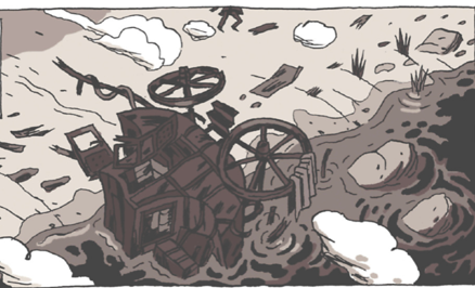 Extrait de Pour une Fraction de seconde, La vie mouvementée d'Eadweard Muybridge, Guy Delisle, Delcourt 2024 Extrait de Pour une Fraction de seconde, La vie mouvementée d'Eadweard Muybridge, Guy Delisle, Delcourt 2024