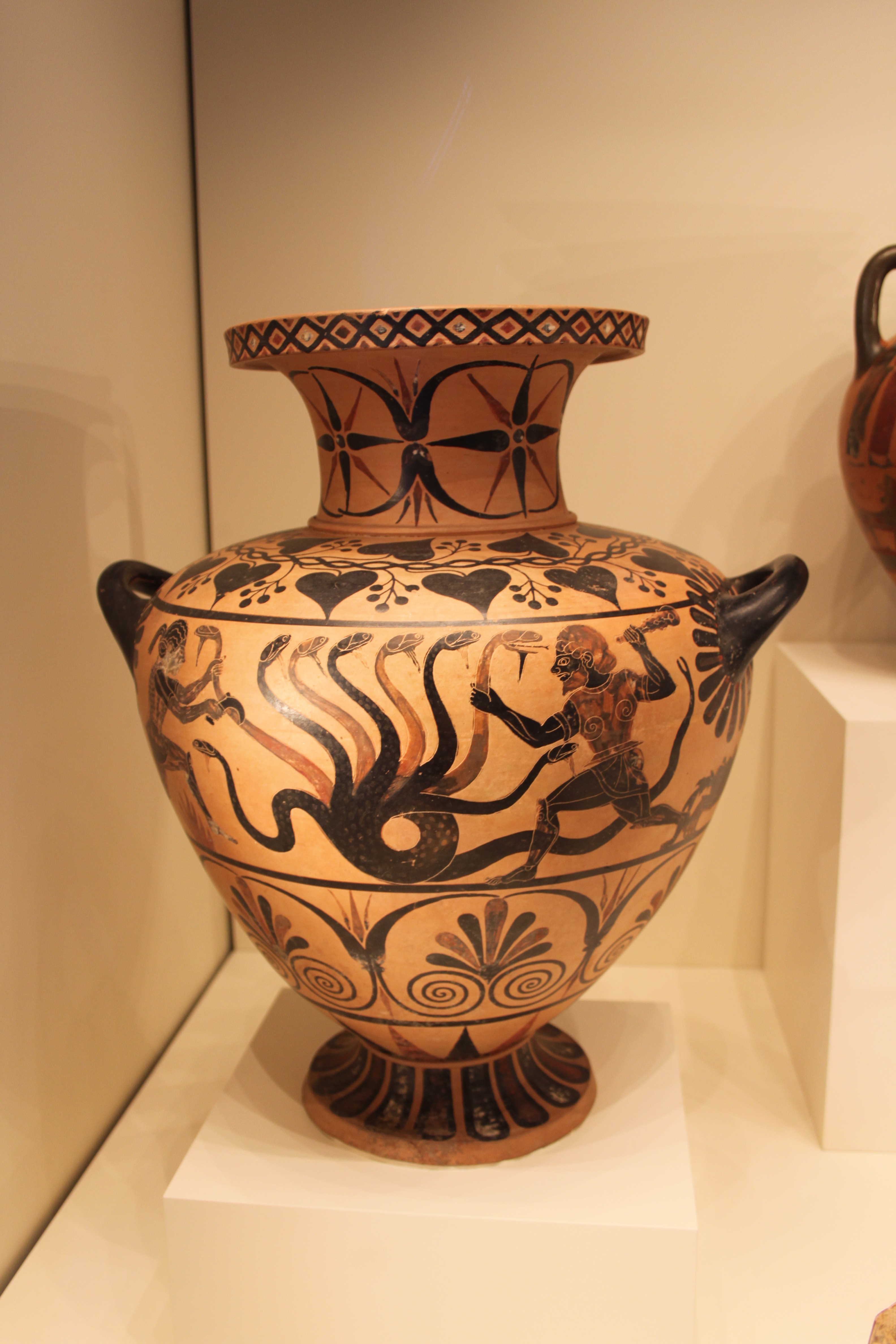 Jarre à eau étrusque Hydria, Héraklès et l'Hydre, vers 525 av. JC, Gary Todd