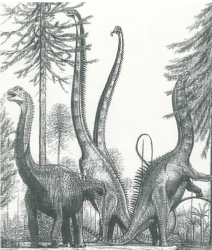 Sauropodes broutants, par Greg Paul